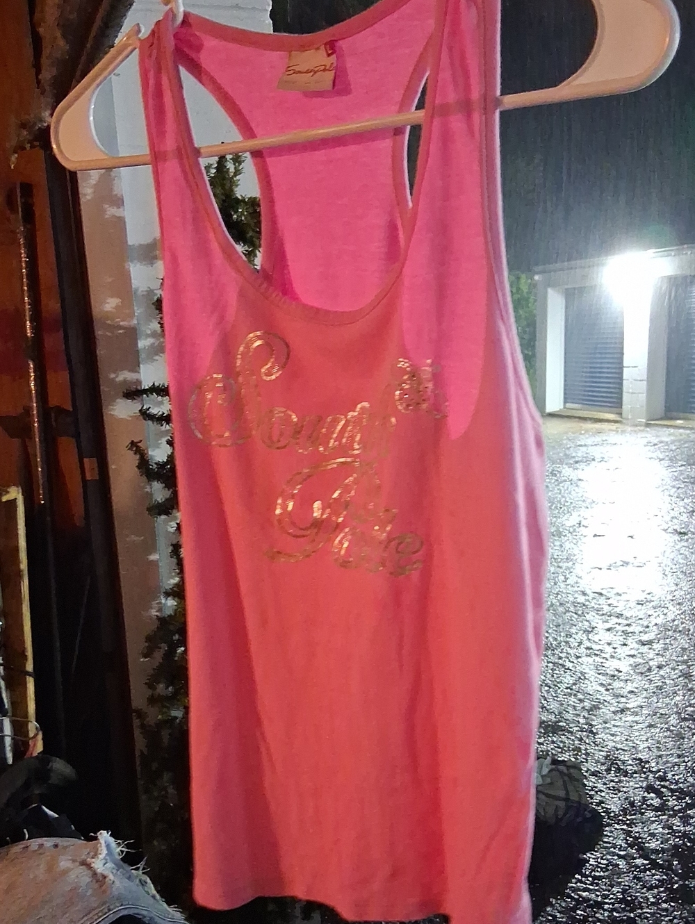 South Pole Girls Lg  Pink Tank Top with Script Label